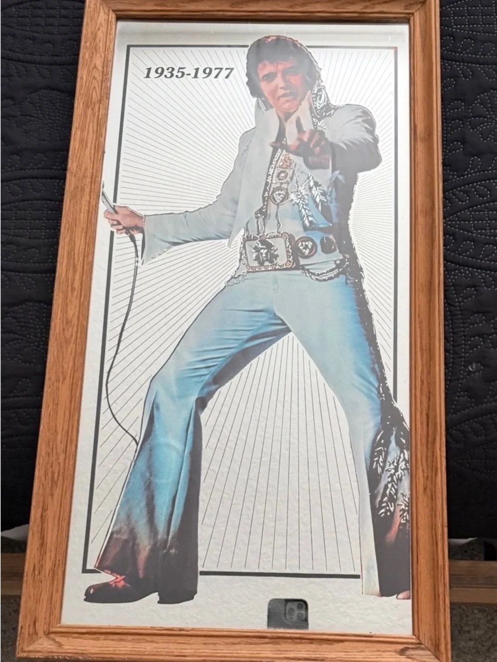 Elvis Presley Vintage Framed Bar Pub Wall Mirror, Vegas Suit 16x30 Collectible